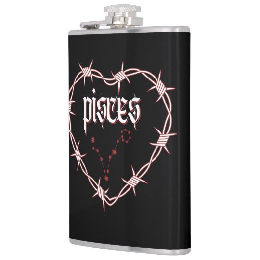 Pisces Constellation Gothic Dark Celestial Edgy Flachmann (Links)
