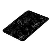 Pisces Constellation Hevelius 1690 auf Schwarz Magnet (Linke Seite)