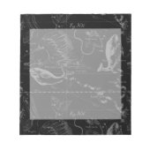 Pisces Constellation Hevelius 1690 auf Schwarz Notizblock (Vorderseite)