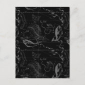 Pisces Constellation Hevelius 1690 auf Schwarz Postkarte (Vorderseite)