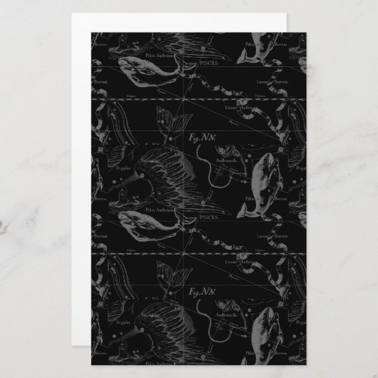 Pisces Constellation Map by Hevelius 1690 Briefpapier (Vorne/Hinten)