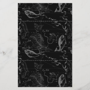 Pisces Constellation Map by Hevelius 1690 Flyer