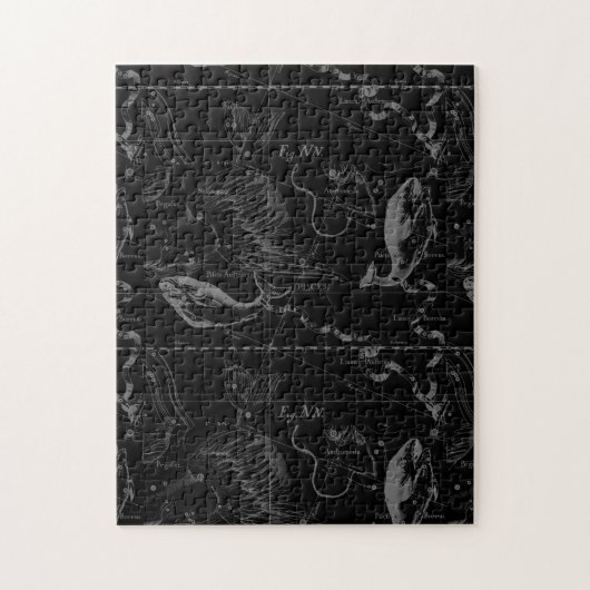 Pisces Constellation Map by Hevelius 1690 Puzzle (Vertikal)