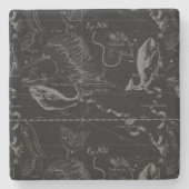 Pisces Constellation Map by Hevelius 1690 Steinuntersetzer (Vorderseite)