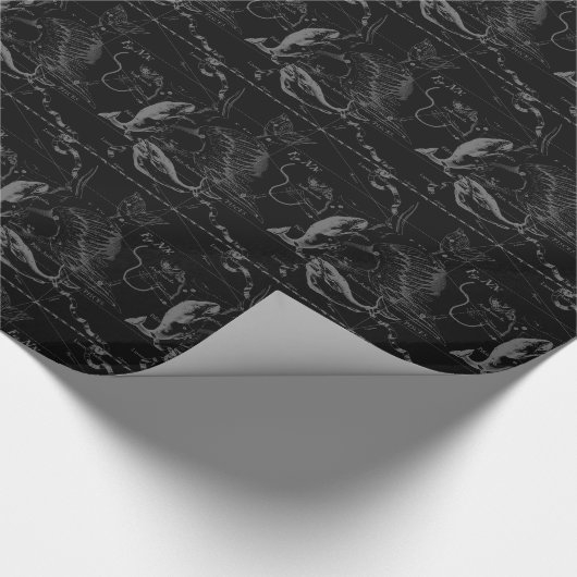 Pisces Constellation Map Hevelius 1690 Graving Geschenkpapier (Ecke)