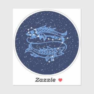 Pisces Constellation und Zodiac Sign with Stars Aufkleber