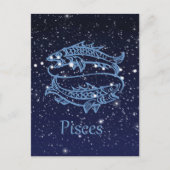 Pisces Constellation und Zodiac Sign with Stars Postkarte (Vorderseite)