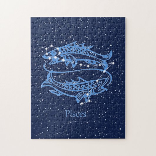 Pisces Constellation und Zodiac Sign with Stars Puzzle (Vertikal)