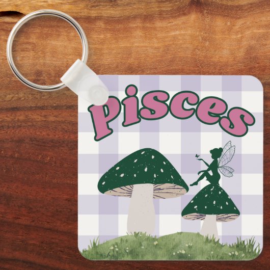 Pisces Cotattcore Ästhetische Mushroom Design Schlüsselanhänger (Vorderseite)