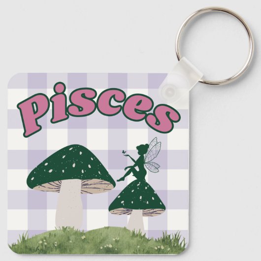 Pisces Cotattcore Ästhetische Mushroom Design Schlüsselanhänger (Rückseite)