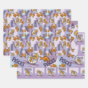 Pisces Design-Geschenk für Zodiac-Sternschauspiele Geschenkpapier Set