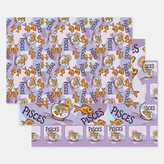 Pisces Design-Geschenk für Zodiac-Sternschauspiele Geschenkpapier Set (Set)