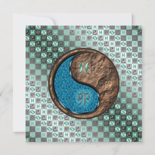 Pisces & Earth Rabbit Karte (Vorderseite)
