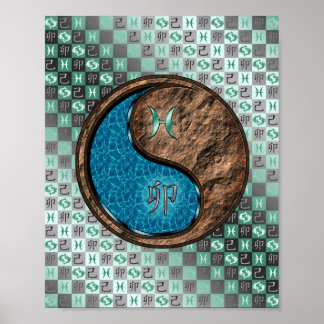 Pisces & Earth Rabbit Poster