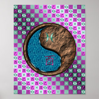 Pisces & Earth Rooster Poster