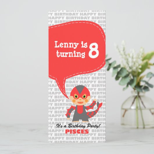 Pisces Einladung Geburtstagsparty (Stehend Vorderseite)