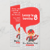 Pisces Einladung Geburtstagsparty (Vorne/Hinten)