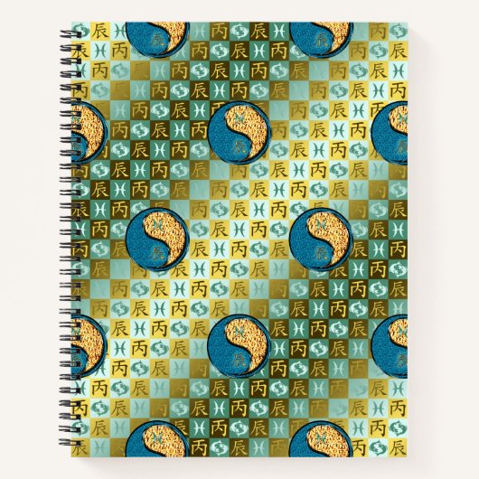 Pisces & Fire Dragon Notizblock (Vorderseite)