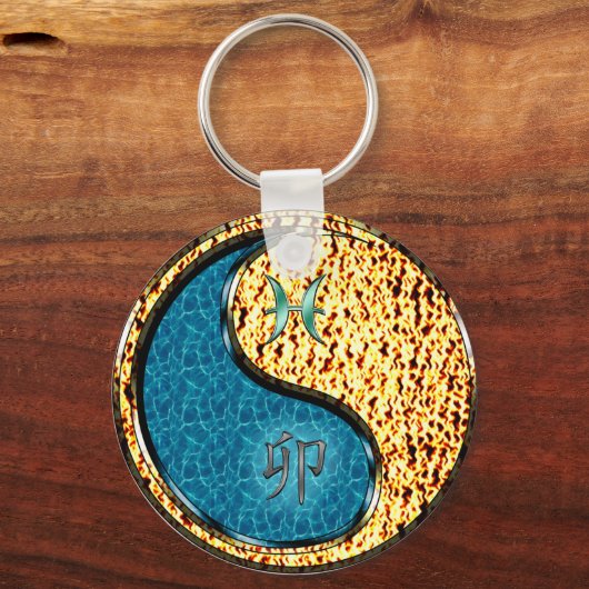 Pisces & Fire Rabbit Schlüsselanhänger (Rückseite)