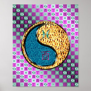 Pisces & Fire Rooster Poster