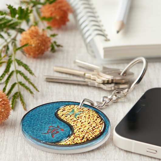 Pisces & Fire Tiger Schlüsselanhänger (Vorderseite rechts)