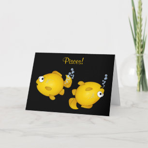 Pisces fish Happy Geburtstagskarte Cartoon Karte