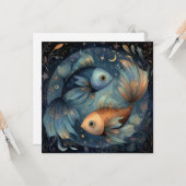 Pisces Fish Zodiac Astrology Celestial Birthday Karte (Vorderseite/Rückseite Beispiel)