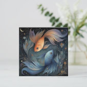 Pisces Fish Zodiac Astrology Mystical Birthday Karte (Stehend Vorderseite)