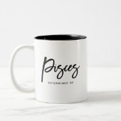 Pisces Fun Moderne Horoskop Astrologie Zodiac Two- Zweifarbige Tasse (Links)
