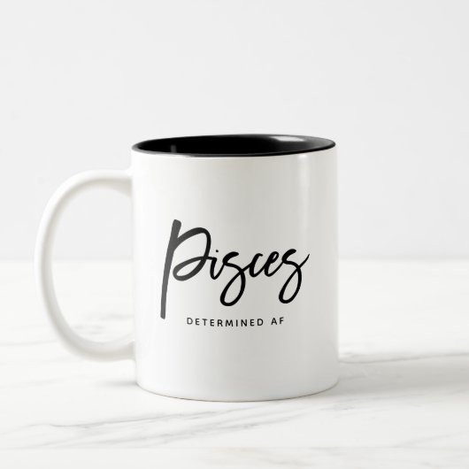 Pisces Fun Moderne Horoskop Astrologie Zodiac Two- Zweifarbige Tasse (Links)
