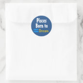 Pisces Geboren zu Rebellen Runder Aufkleber (Tasche)