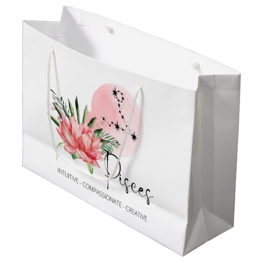 Pisces Gift Bag Große Geschenktüte (Vorderseite Schrägansicht)