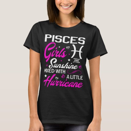 Pisces Girl. Funny Aquarius Zodiac Astrologie T-Shirt (Vorderseite)