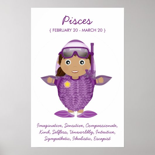 Pisces - Girl Horoskop Poster (Vorne)