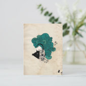 Pisces Girl Zodiac Sign Postkarte (Stehend Vorderseite)