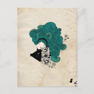 Pisces Girl Zodiac Sign Postkarte