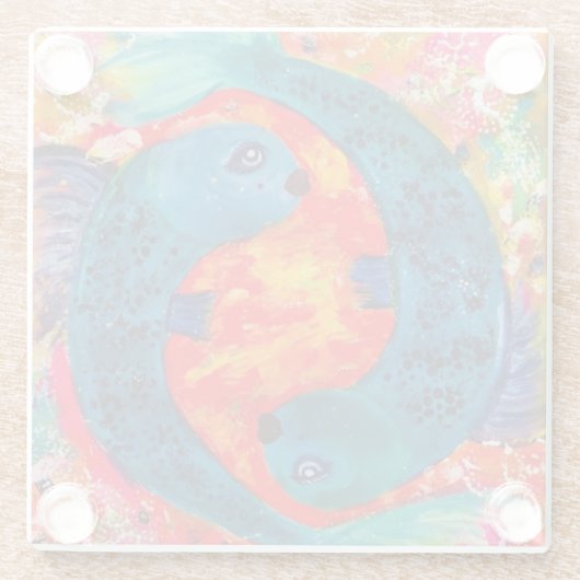 Pisces Glass Drinks Küste Glasuntersetzer (Rückseite)