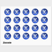 Pisces Glossy Button Sticker (Blatt)