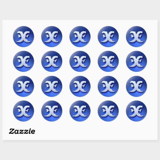 Pisces Glossy Button Sticker (Blatt)