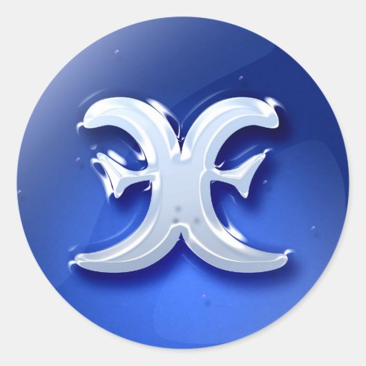 Pisces Glossy Button Sticker (Vorderseite)