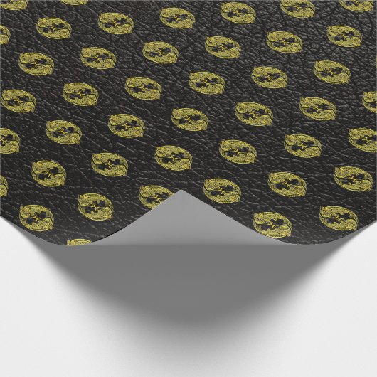Pisces Gold auf Leder Geschenkpapier (Ecke)