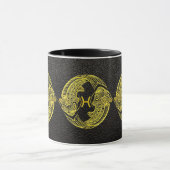 Pisces Gold auf Leder Tasse (Zentrum)