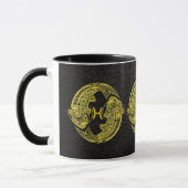 Pisces Gold auf Leder Tasse (Links)