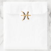 Pisces gold schwarze Textur zodiac Konstellation Runder Aufkleber (Tasche)