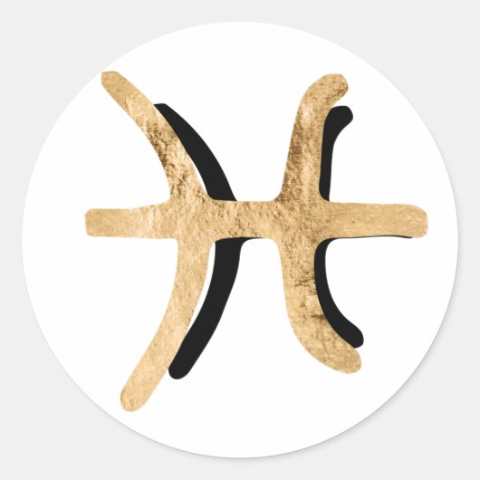 Pisces gold schwarze Textur zodiac Konstellation Runder Aufkleber (Vorderseite)