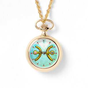 PISCES GOLD ZODIAC BIRTHDAY JEWEL, Pink Pearl Armbanduhr