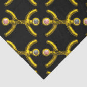 PISCES GOLD ZODIAC BIRTHDAY JEWEL UND PEARLS Black Seidenpapier (Detail)