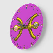 PISCES GOLD ZODIAC BIRTHDAY JEWEL WITH PEARLS GROßE WANDUHR (Winkel)