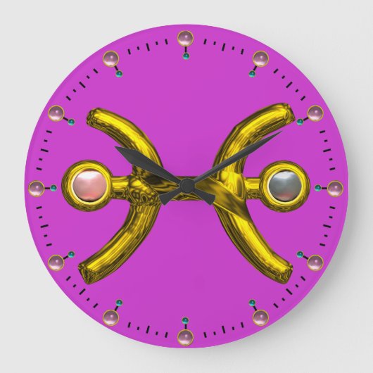 PISCES GOLD ZODIAC BIRTHDAY JEWEL WITH PEARLS GROßE WANDUHR (Vorderseite)