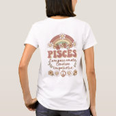 Pisces Groovy Retro Floral Rainbow T-Shirt (Rückseite)